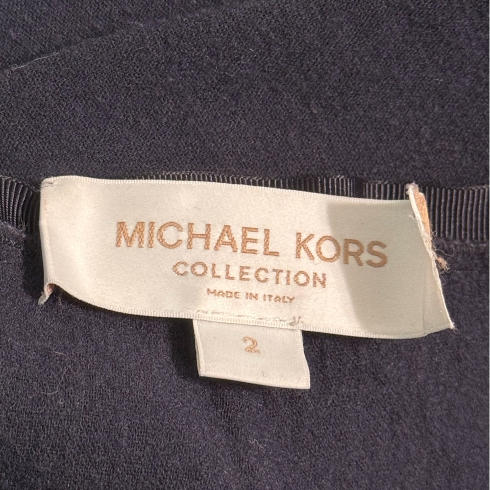 Michael Kors Collection Boiled Wool Flare Leg/Bootcut Pants in Navy - Picture 4 of 4